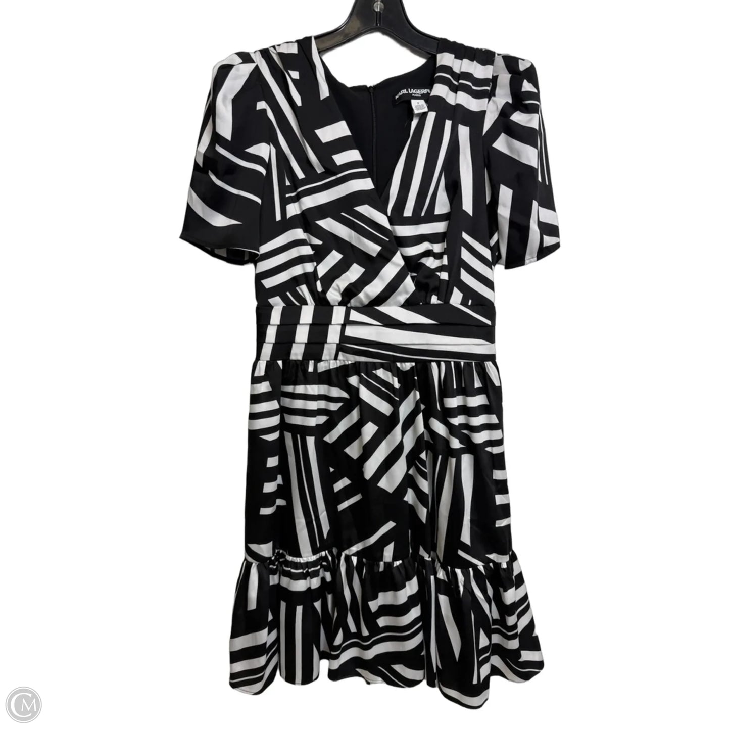Dress Designer By Karl Lagerfeld In Black & White, Size: 2