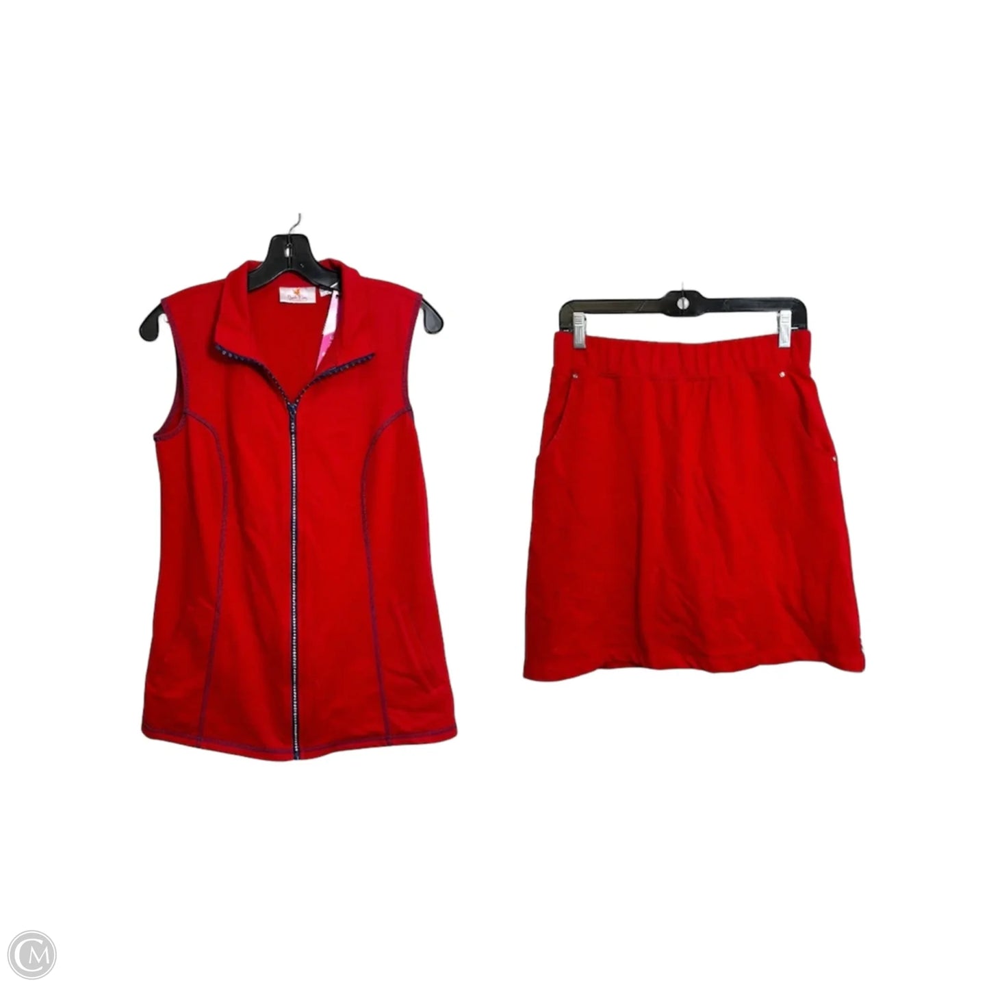 Skirt Set 2pc By Quaker Factory In Red, Size: Xs