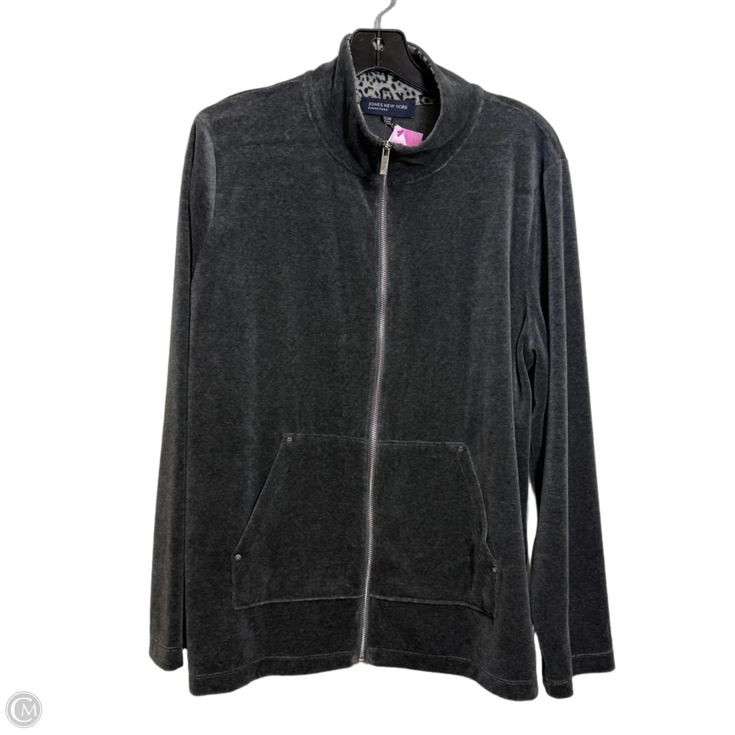 Sweatshirt Collar By Jones New York In Grey, Size: Xl