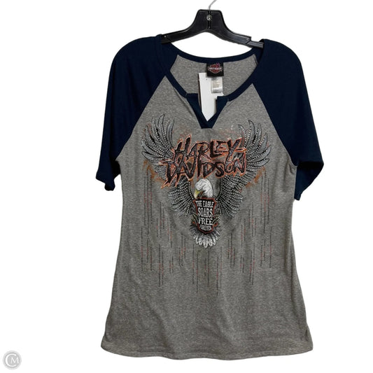 Top Short Sleeve By Harley Davidson In Grey, Size: L