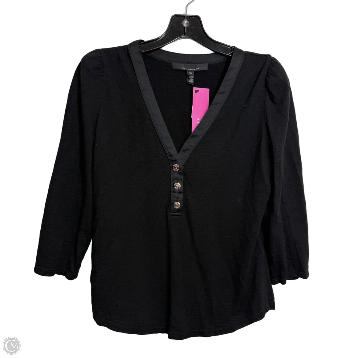 Top Short Sleeve By White House Black Market In Black, Size: Xs