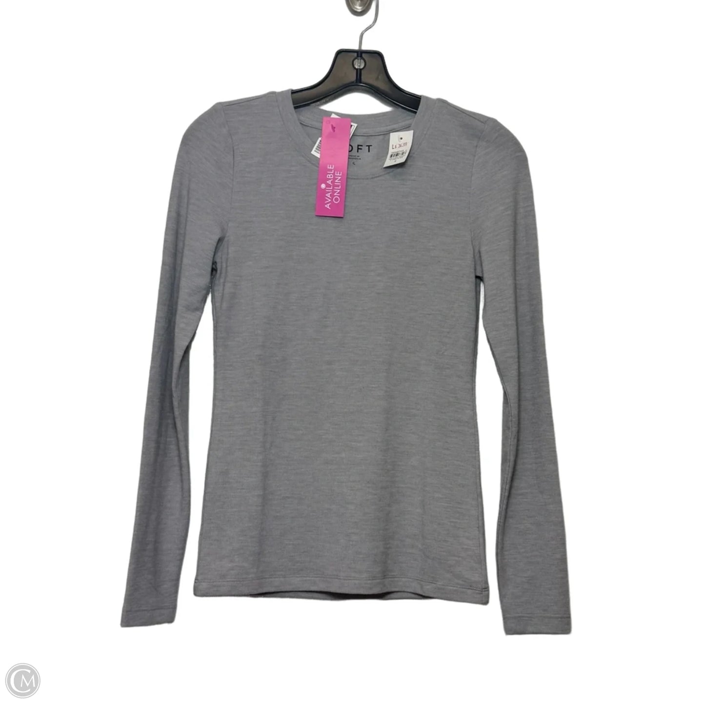 Top Long Sleeve By Loft In Grey, Size: S