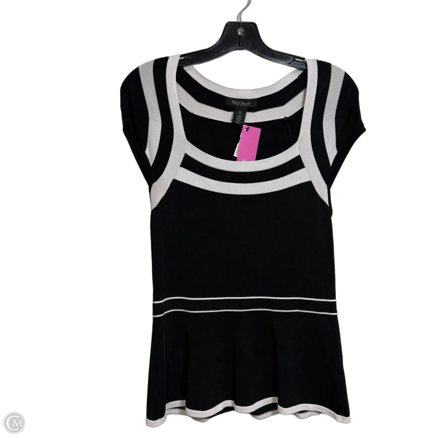 Top Short Sleeve By White House Black Market In Black & White, Size: Xs