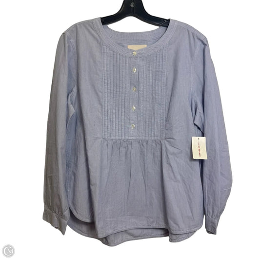 Top Long Sleeve By Lucky Brand In Blue & White, Size: Xl