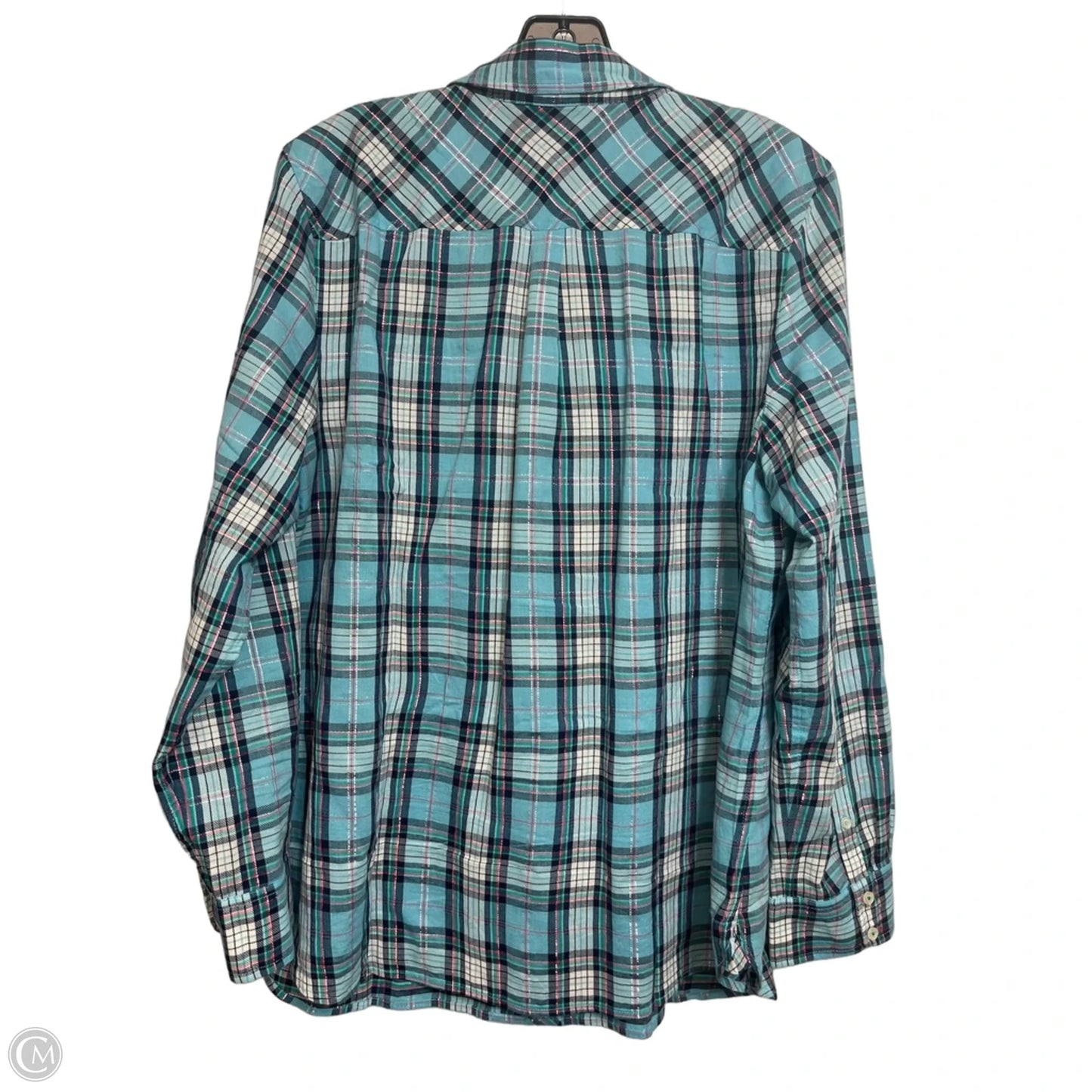 Top Long Sleeve By Talbots In Plaid Pattern, Size: L