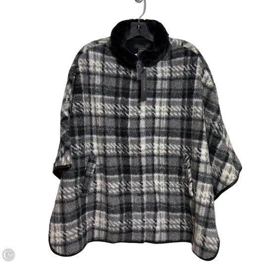 Poncho By Tahari In Black & Silver, Size: S