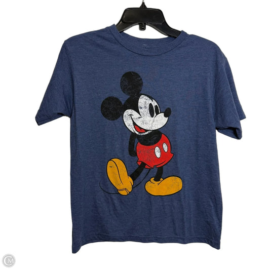 Mickey Mouse Top Short Sleeve By Disney In Blue, Size: M