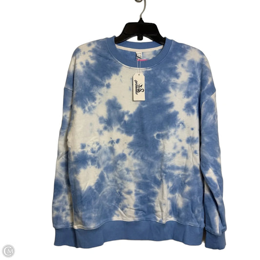 Sweatshirt Collar By Clothes Mentor In Blue & White, Size: S