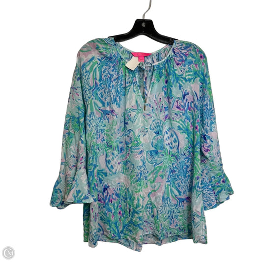 Top Long Sleeve Designer By Lilly Pulitzer In Blue, Size: Xl