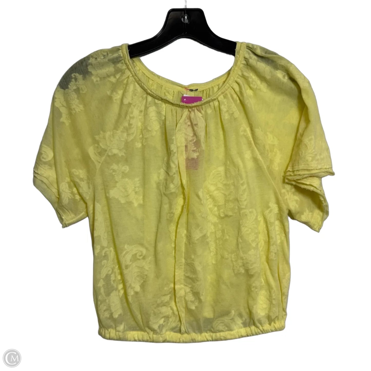 Top Short Sleeve Basic By Anthropologie In Yellow, Size: S