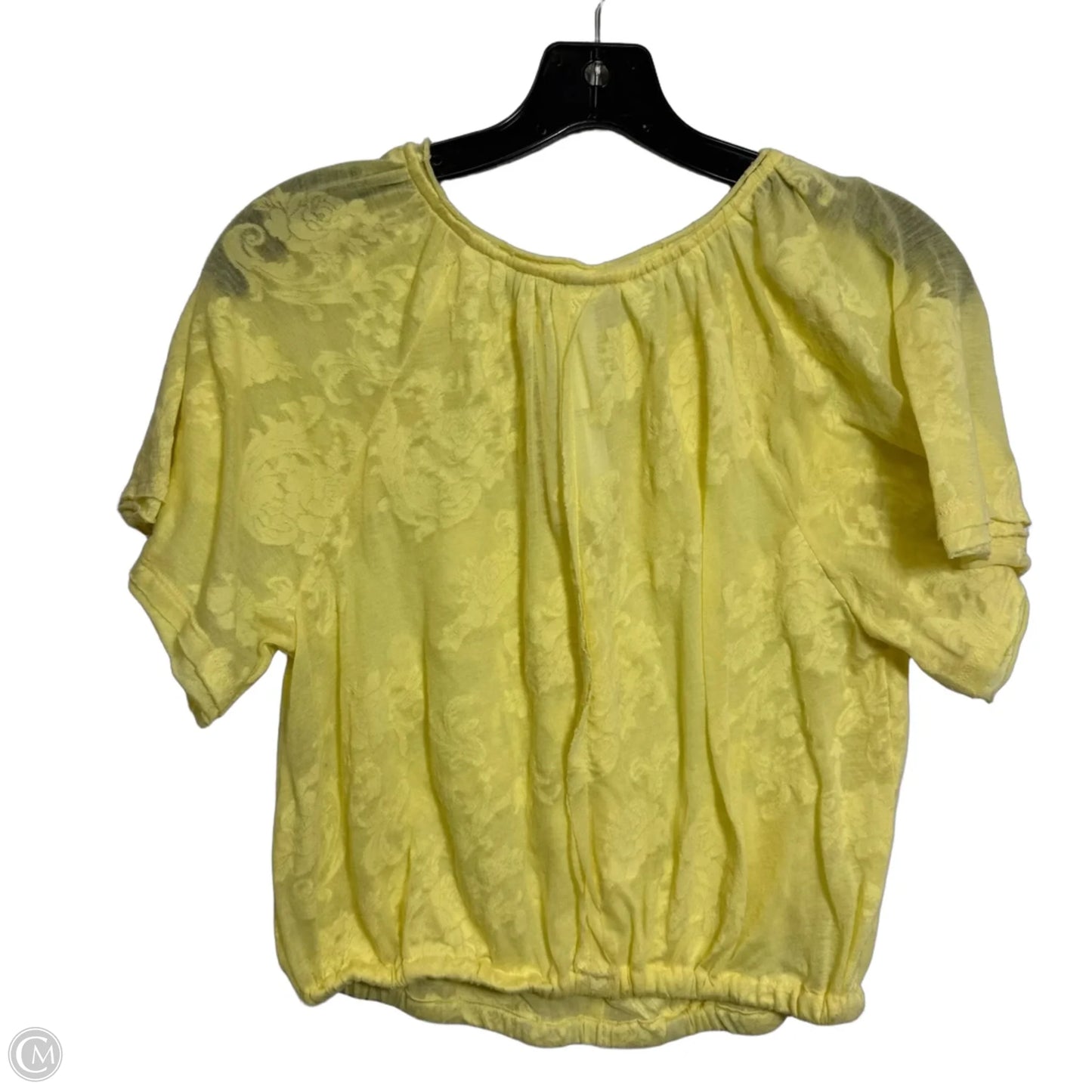Top Short Sleeve Basic By Anthropologie In Yellow, Size: S