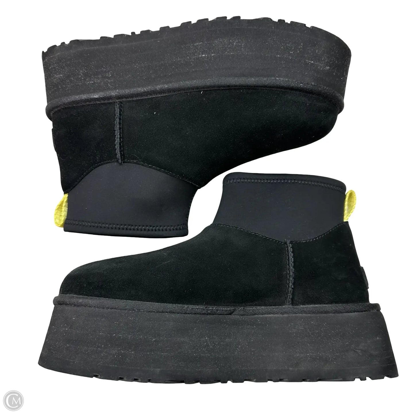 Classic Mini Dipper Boots Designer By Ugg In Black, Size: 7