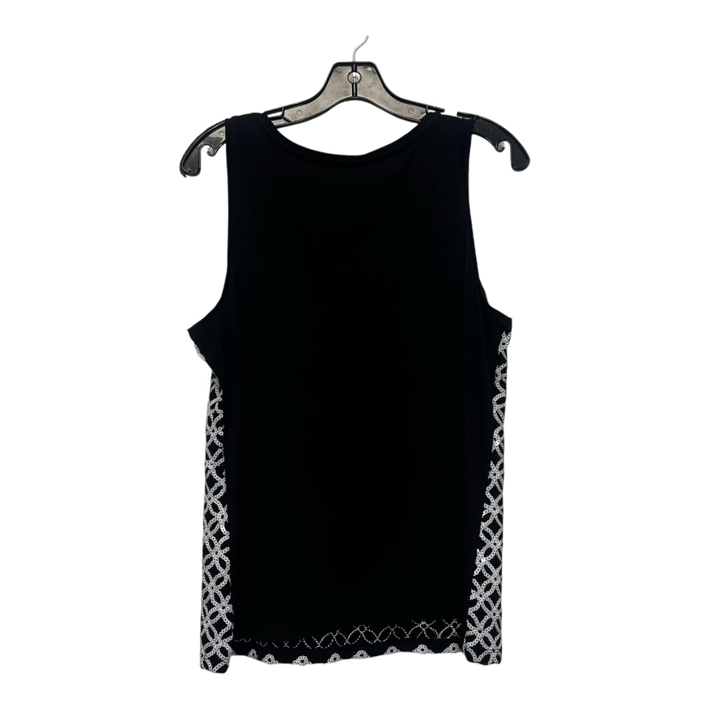 Top Sleeveless By Charter Club O In Black White, Size: L