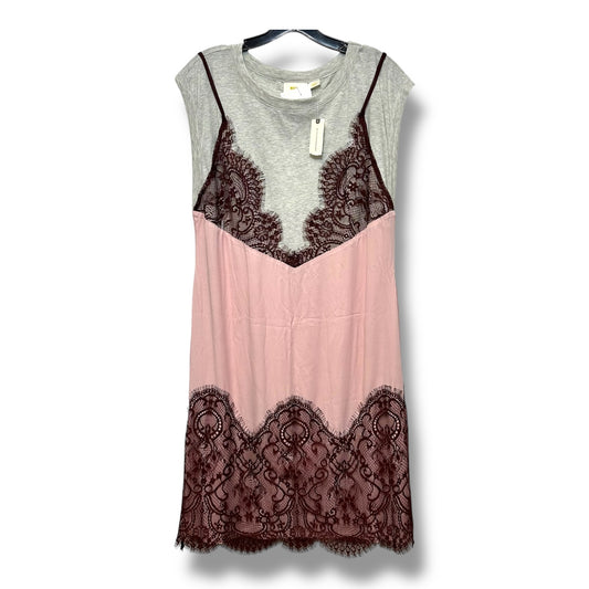 Dress Casual Short By Maeve In Grey Red, Size: L