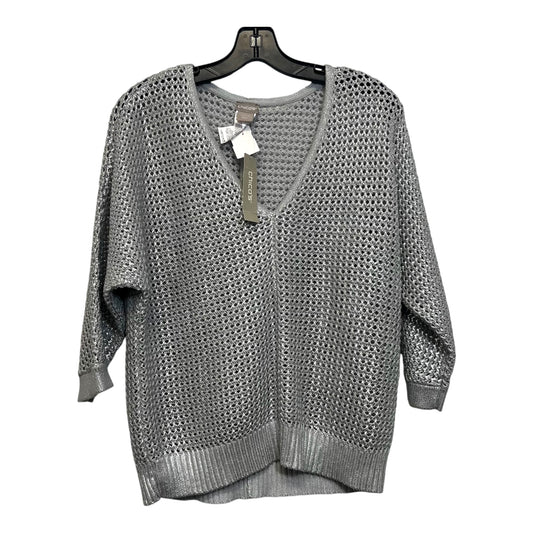 Sweater By Chicos O In Silver, Size: L