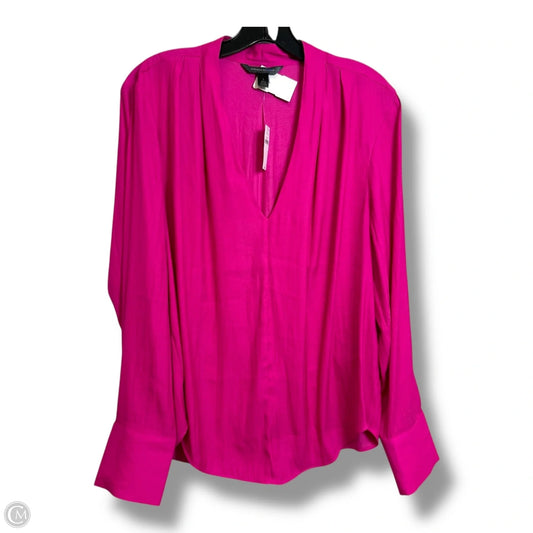Top Long Sleeve By Banana Republic In Pink, Size: L