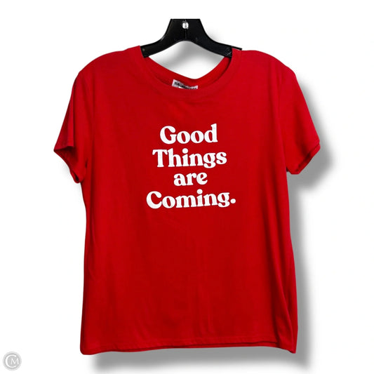 Top Short Sleeve By Clothes Mentor In Red, Size: M