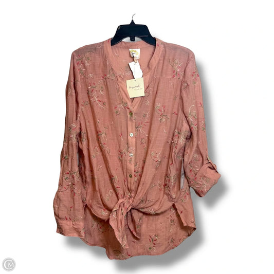 Top Long Sleeve By Clothes Mentor In Peach, Size: Xl
