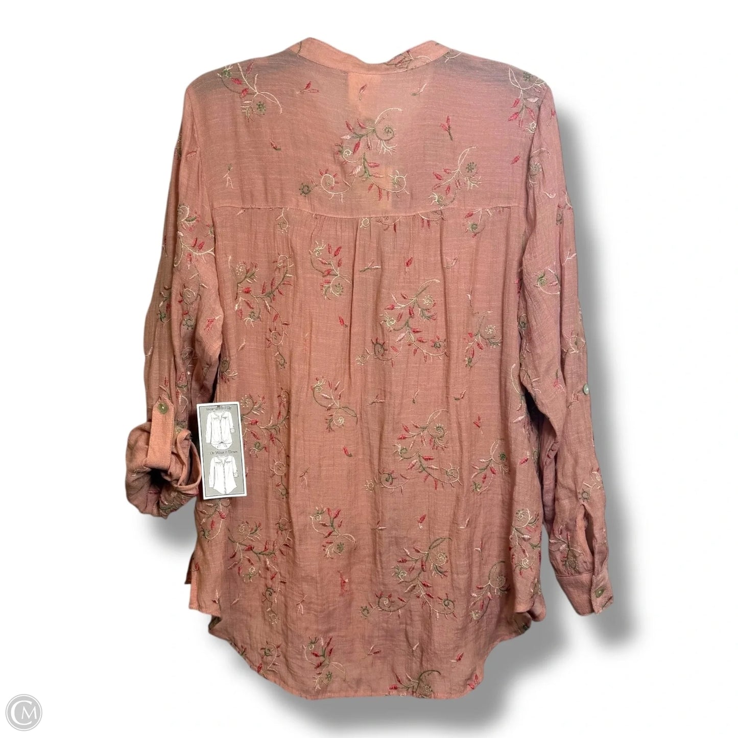 Top Long Sleeve By Clothes Mentor In Peach, Size: Xl