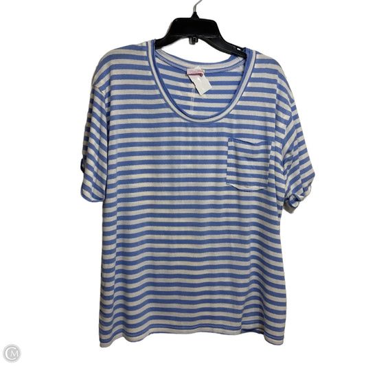 Top Short Sleeve By Pink Lily In Striped Pattern, Size: L