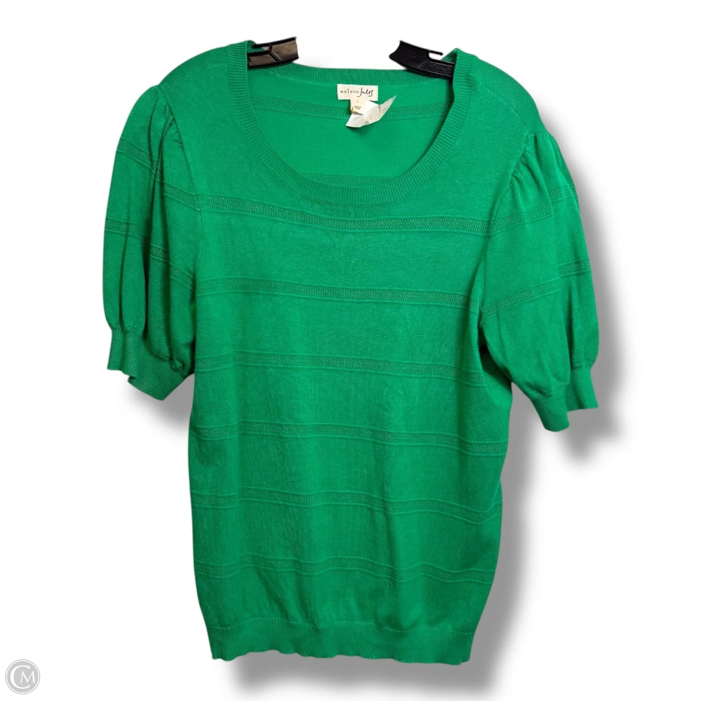 Top Short Sleeve By Maison Jules In Green, Size: L