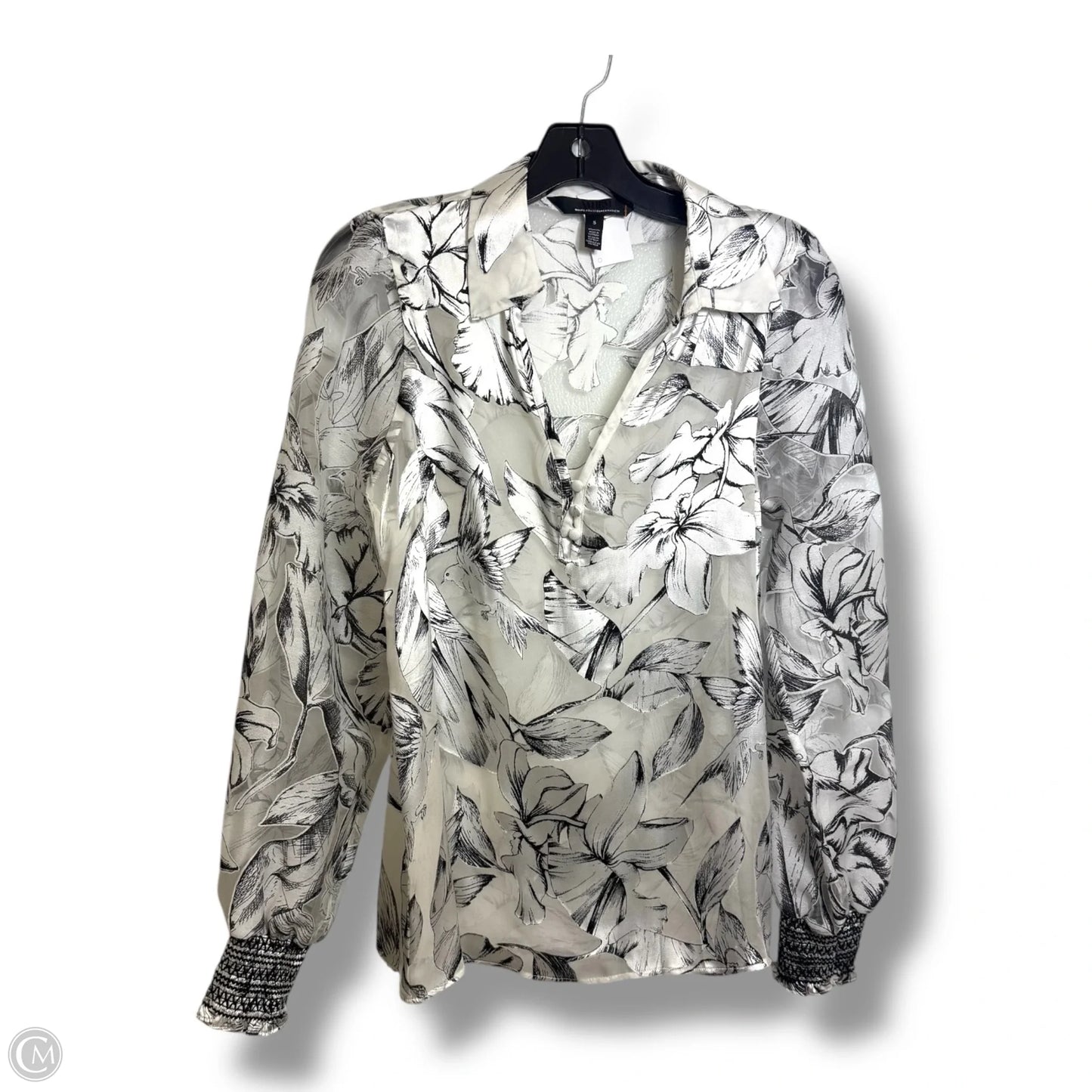 Top Long Sleeve By White House Black Market In Black & White, Size: S