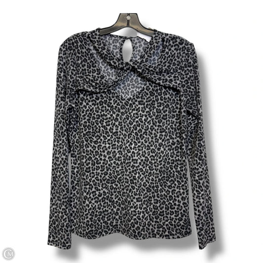 Top Long Sleeve By Michael By Michael Kors In Animal Print, Size: M