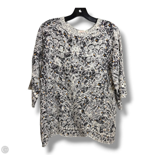 Top 2pc 3/4 Sleeve By Solitaire In Black & White, Size: L