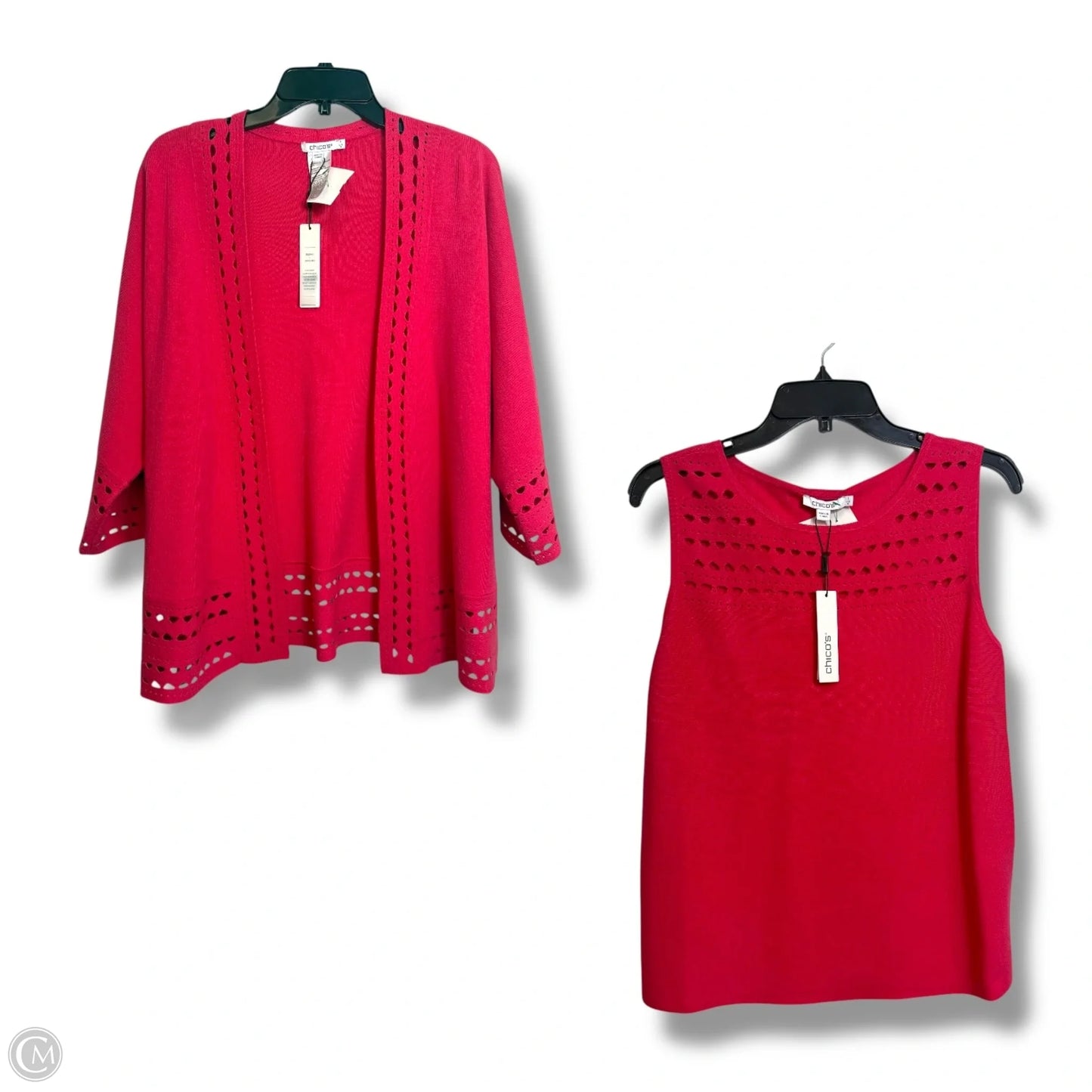 Sweater 2pc By Chicos In Pink, Size: M