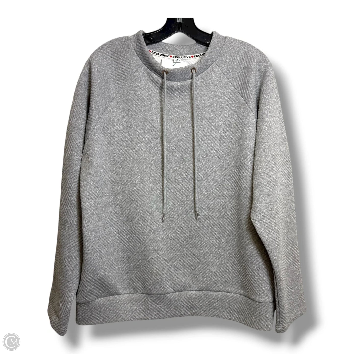 Top Long Sleeve By Exclusive In Grey, Size: Xl