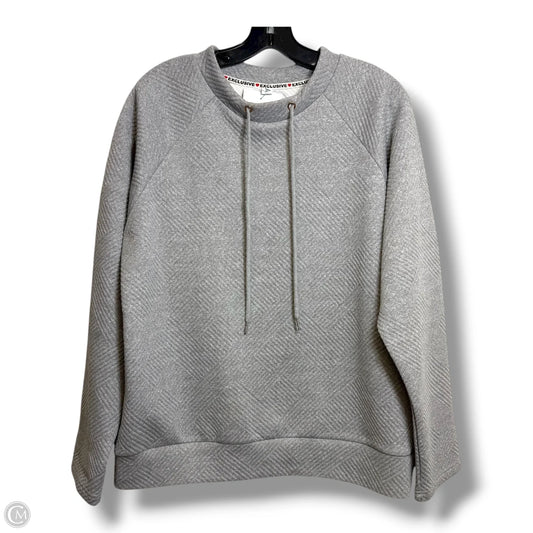 Top Long Sleeve By Exclusive In Grey, Size: Xl