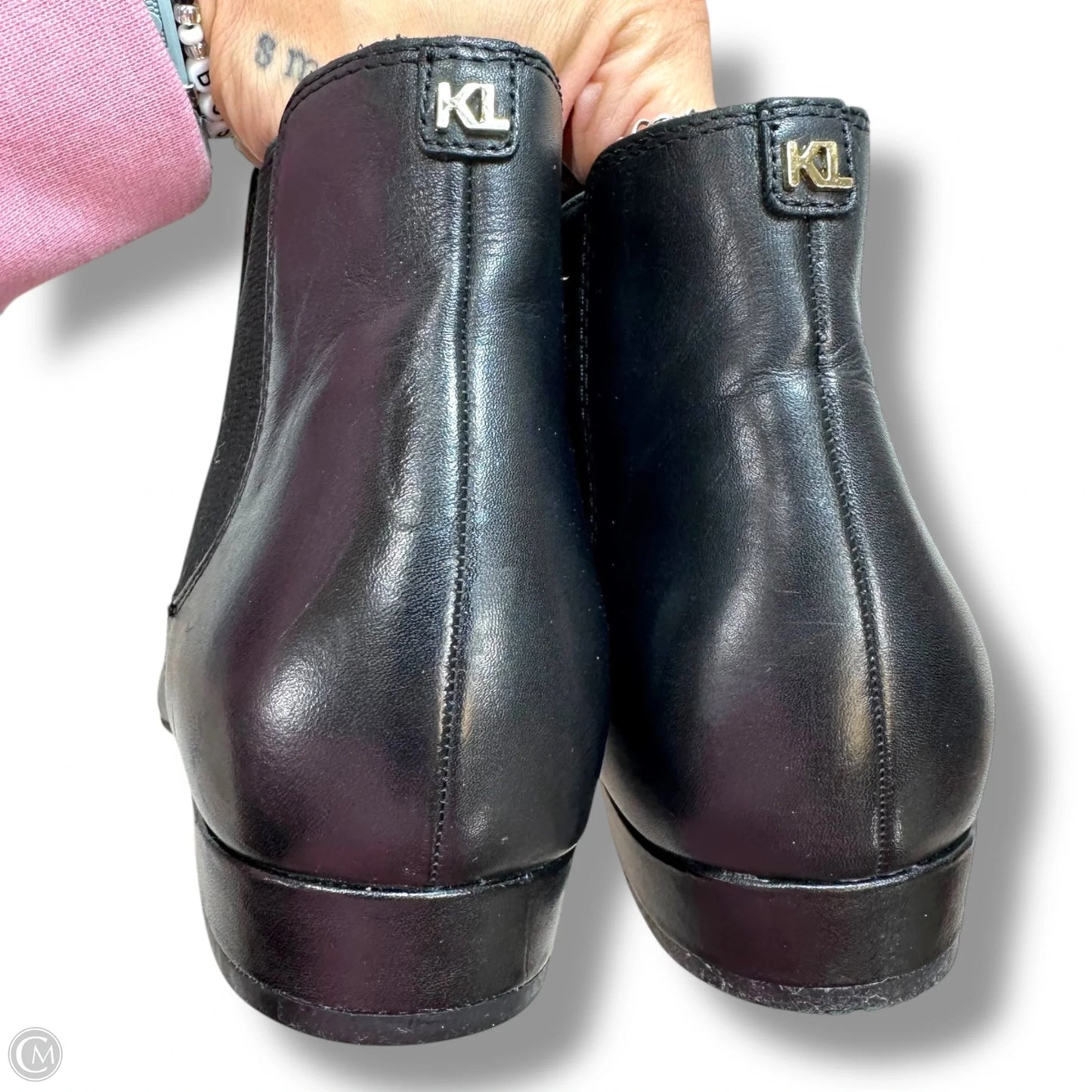 Boots Ankle Flats By Karl Lagerfeld In Black, Size: 8.5