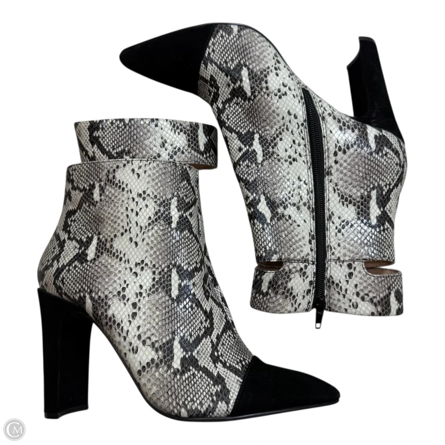 Boots Ankle Heels By Clothes Mentor In Animal Print, Size: 9