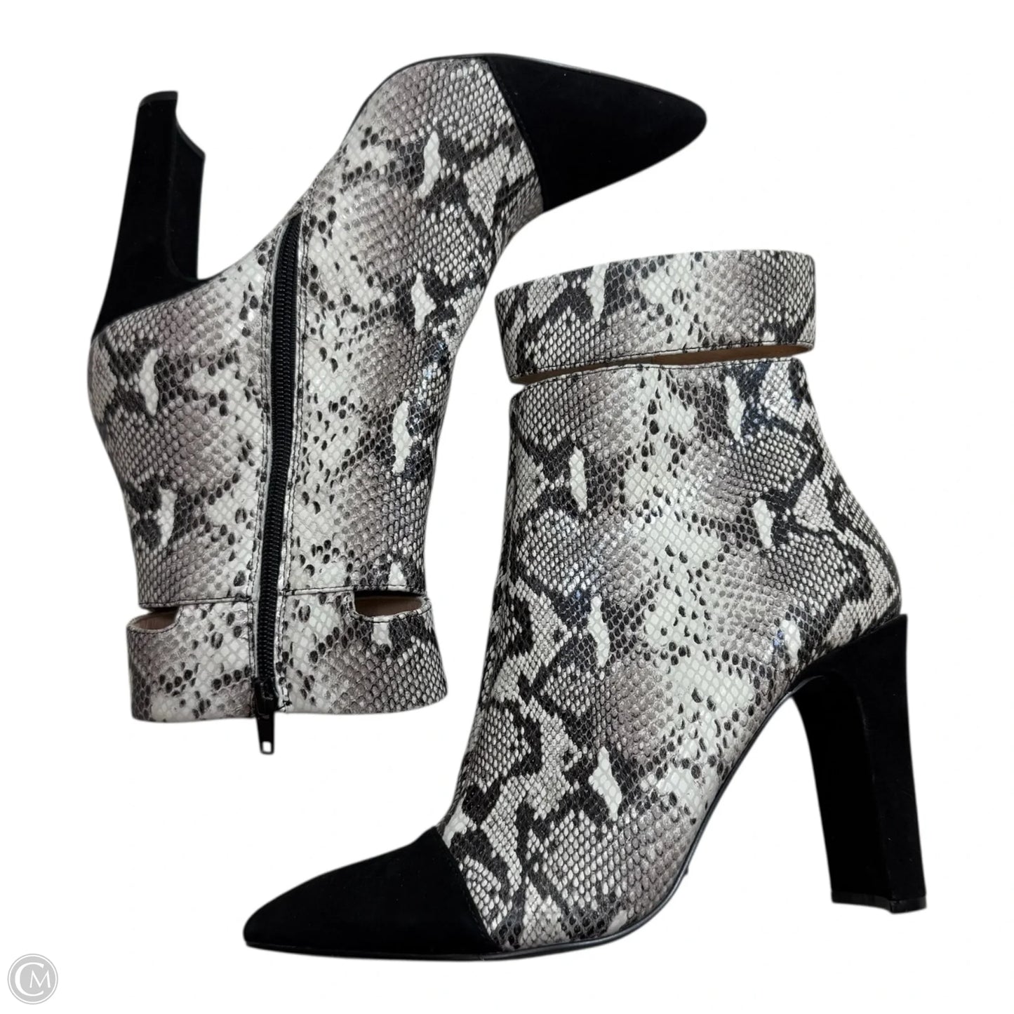 Boots Ankle Heels By Clothes Mentor In Animal Print, Size: 9