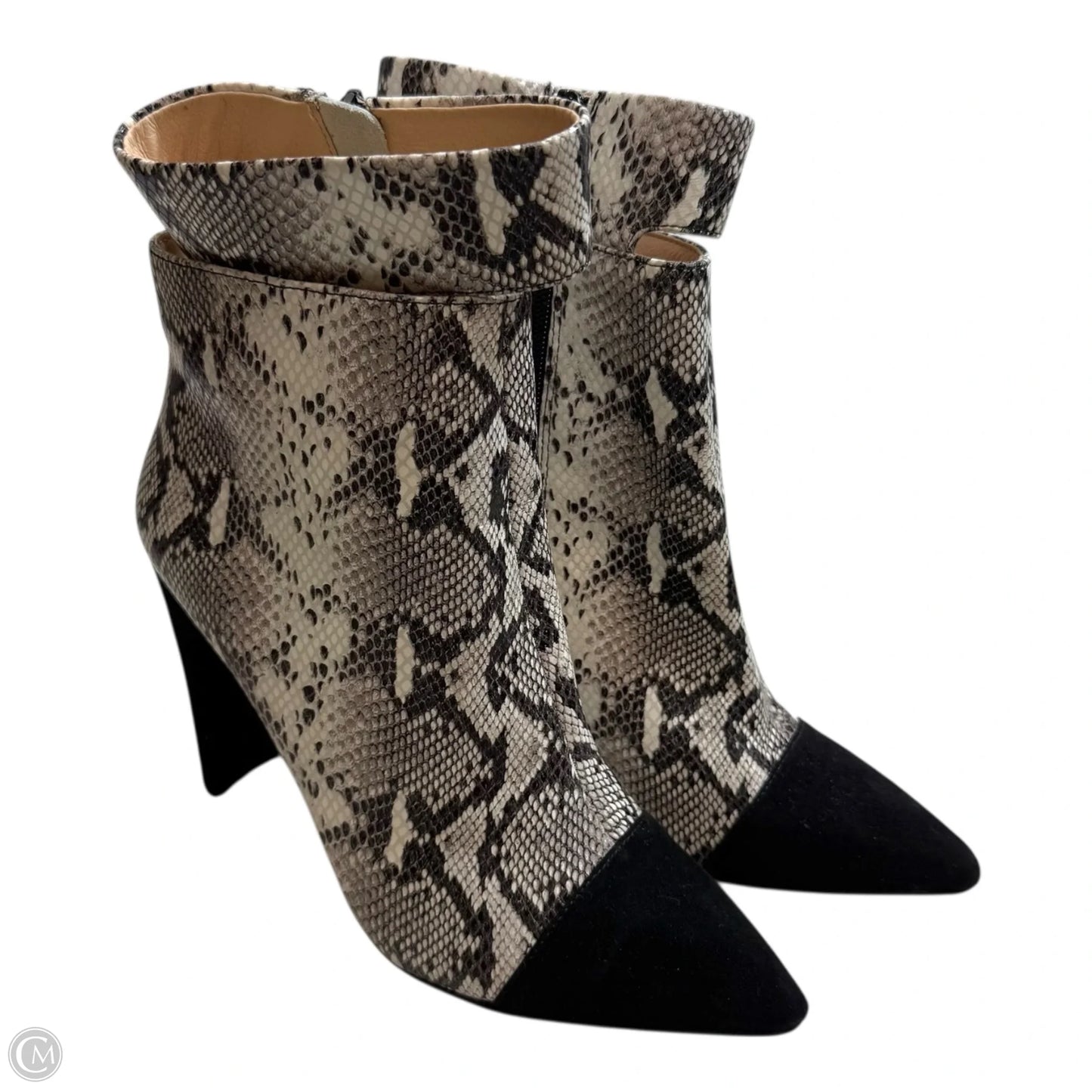 Boots Ankle Heels By Clothes Mentor In Animal Print, Size: 9