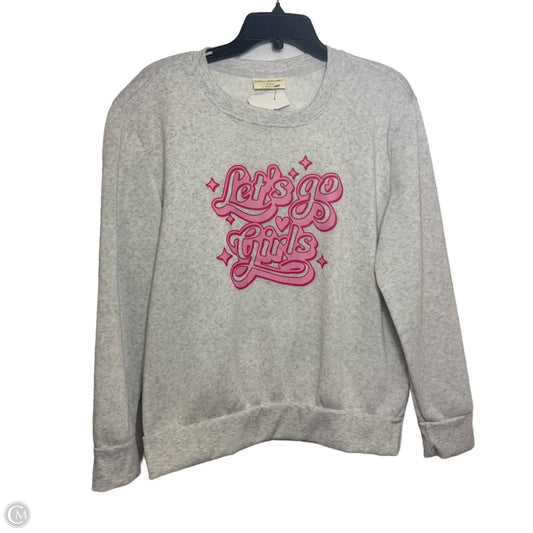 Sweatshirt Crewneck By Bobbie Brooks In Grey, Size: L