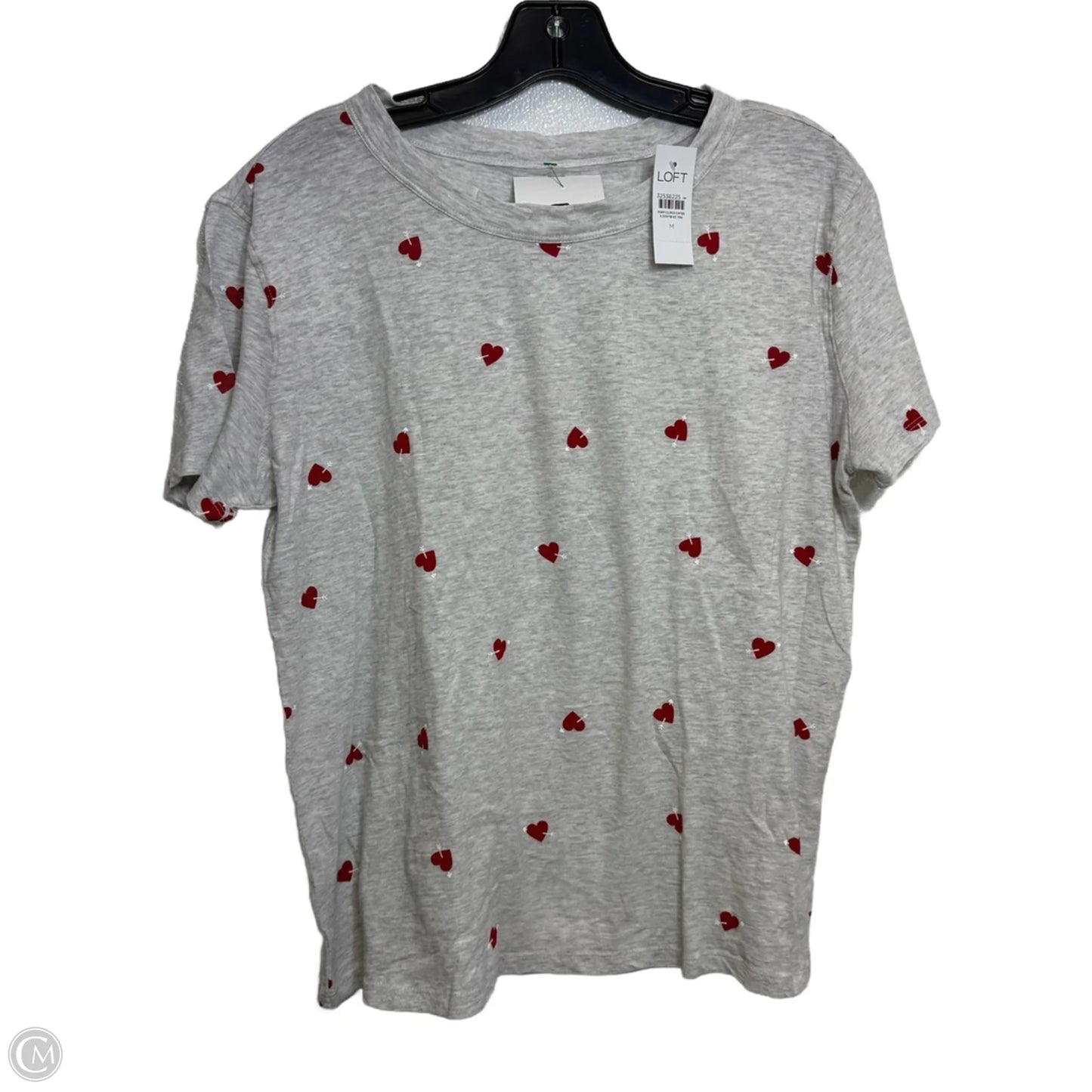 Top Short Sleeve By Loft In Grey, Size: M