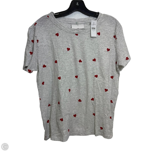 Top Short Sleeve By Loft In Grey, Size: M