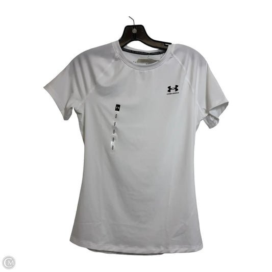 Athletic Top Short Sleeve By Under Armour In White, Size: M