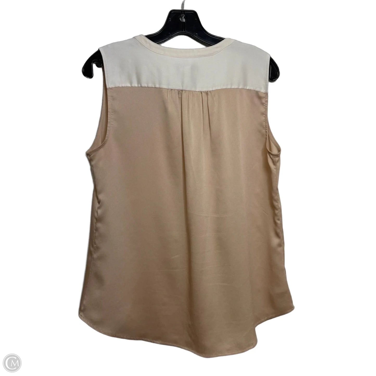 Top Sleeveless By Ann Taylor In Tan & White, Size: M