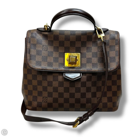 Damier Ebene Bergamo handbag Luxury Designer By Louis Vuitton, Size: Large