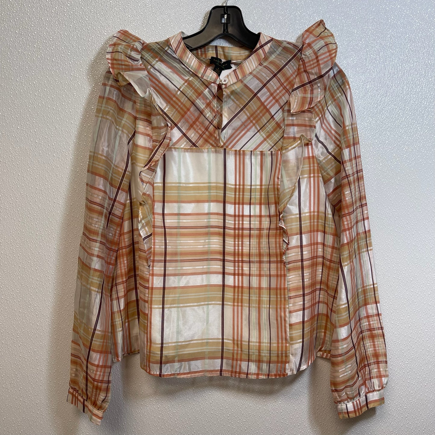 Top Long Sleeve By Clothes Mentor In Plaid, Size: Small