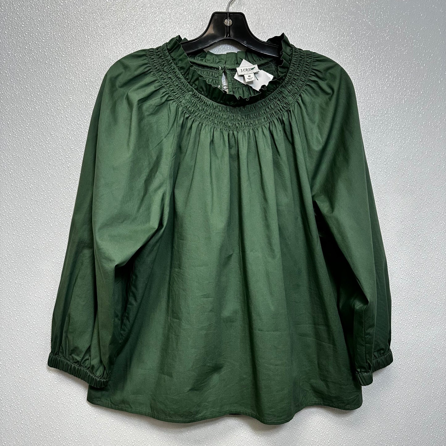 Emerald Top Long Sleeve J Crew O, Size M