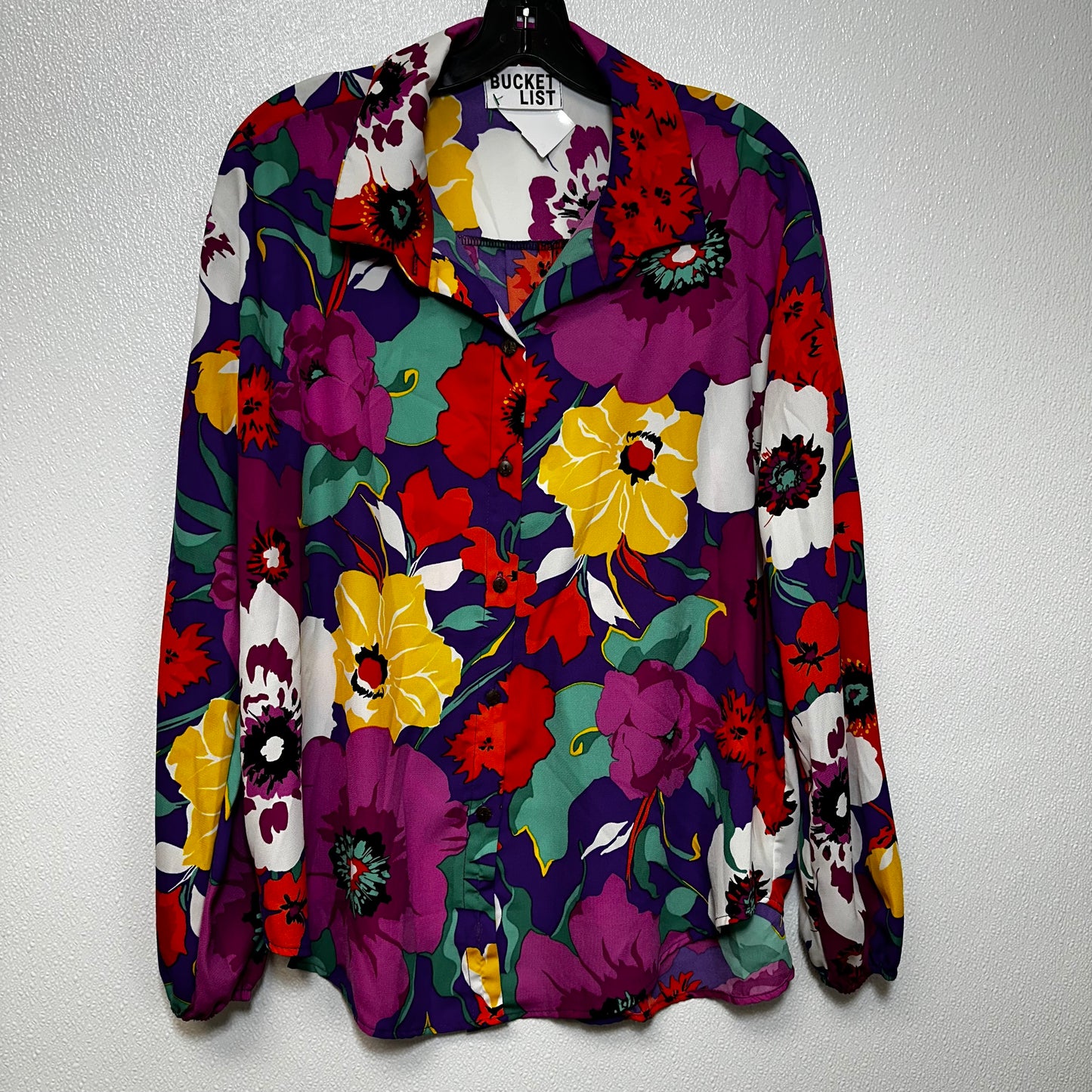 Floral Top Long Sleeve Clothes Mentor, Size M