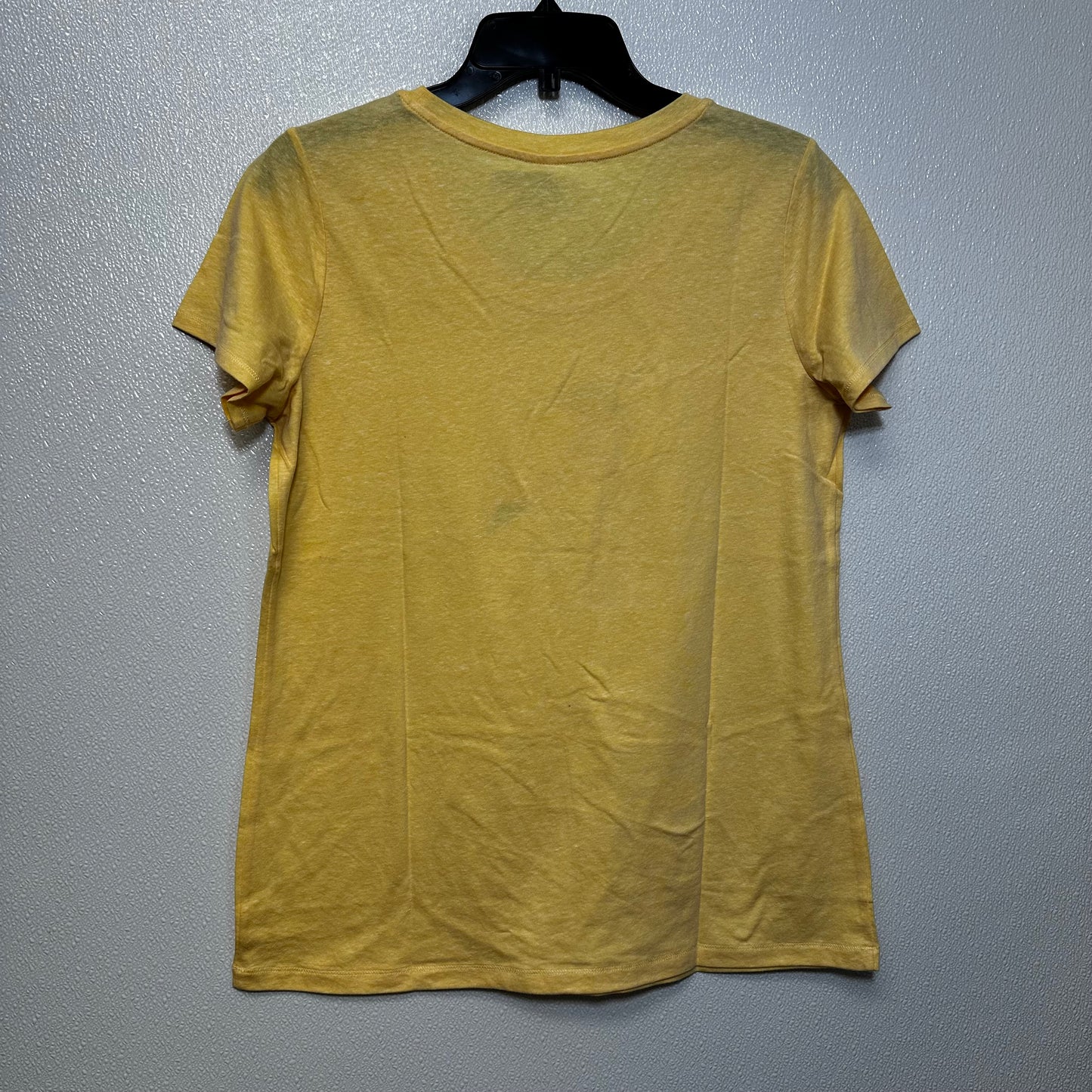 Yellow Top Short Sleeve Basic St Johns Bay O, Size M