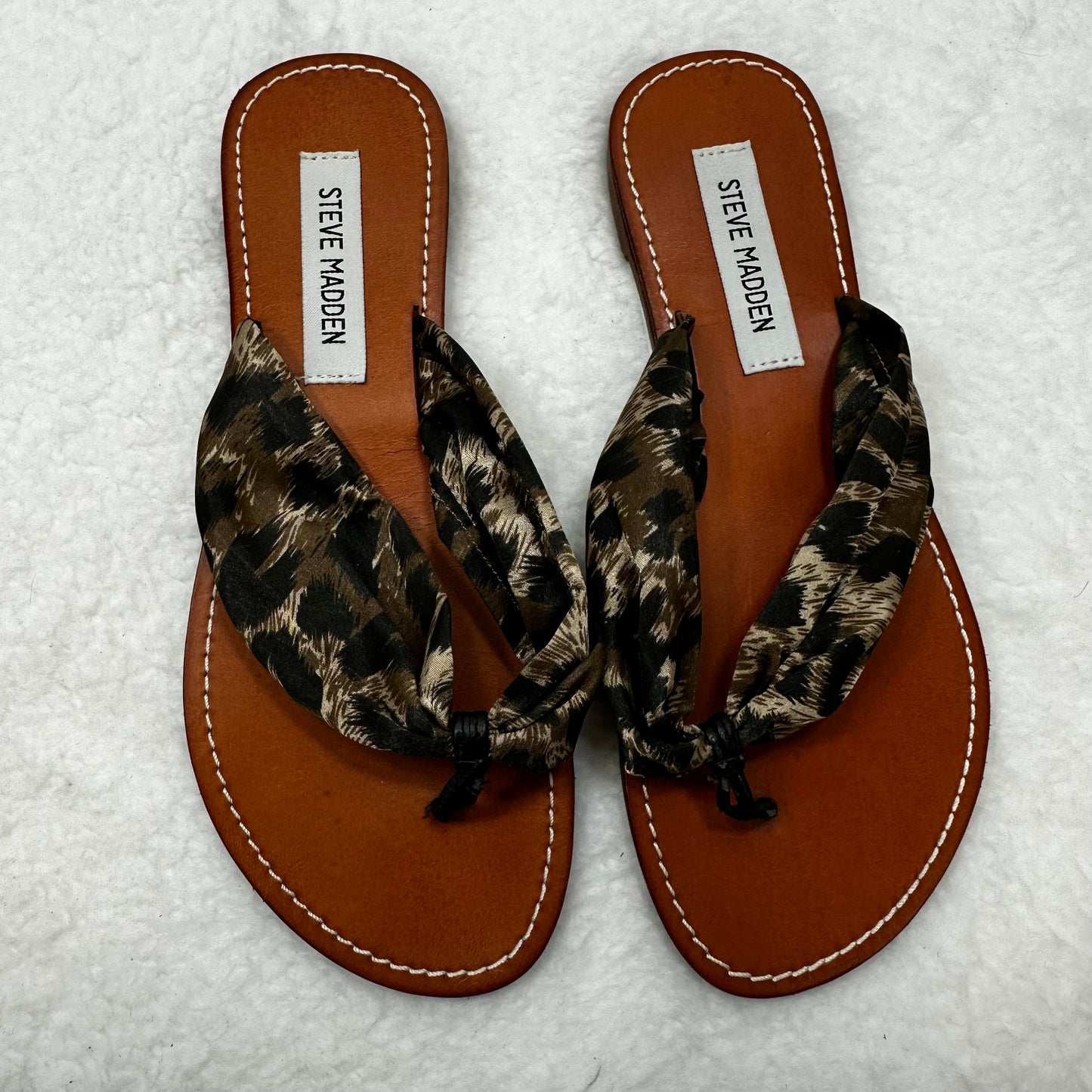 Animal Print Sandals Flip Flops Steve Madden, Size 7