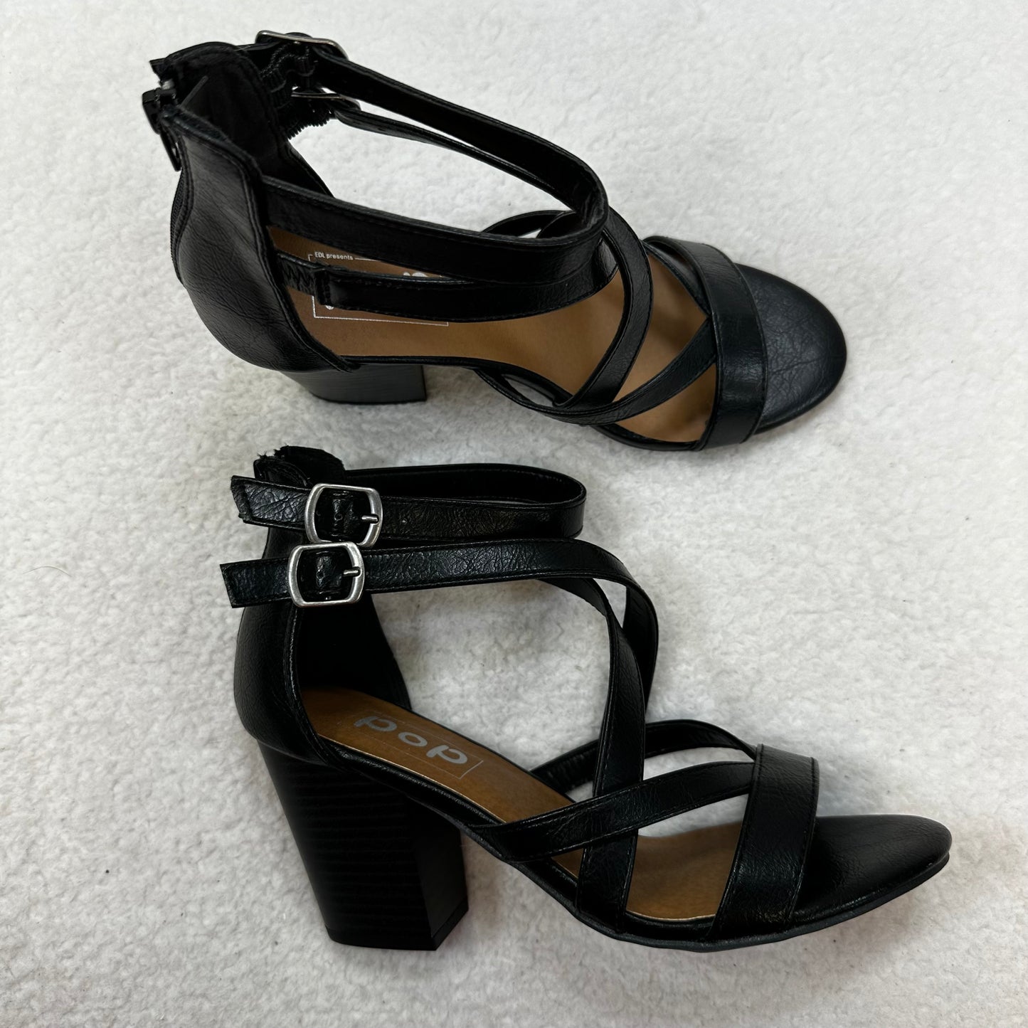 Black Sandals Heels Block Clothes Mentor, Size 7