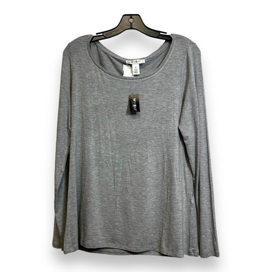 Top Long Sleeve Basic By White House Black Market O In Grey, Size: M