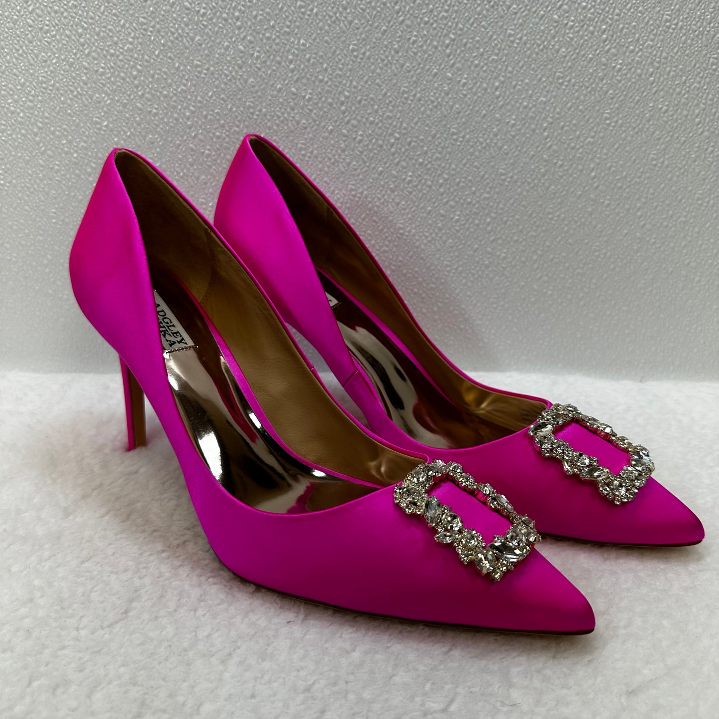 Hot Pink Shoes Heels Stiletto Badgley Mischka, Size 13