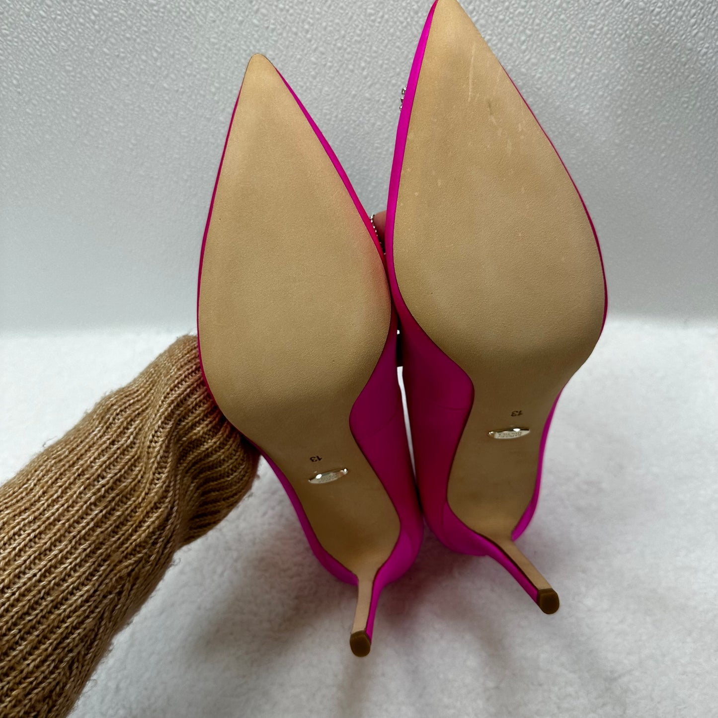 Hot Pink Shoes Heels Stiletto Badgley Mischka, Size 13